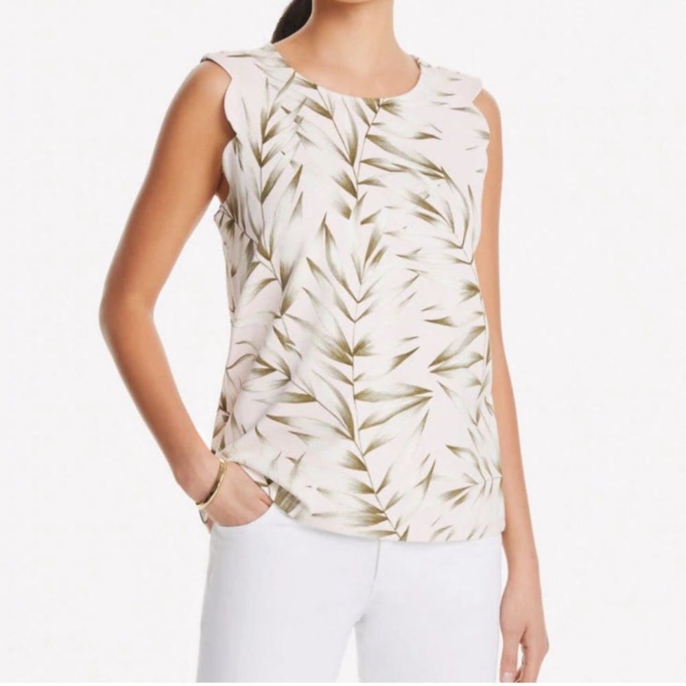 New Anna Taylor Leafed Sleeve Shell blush Top